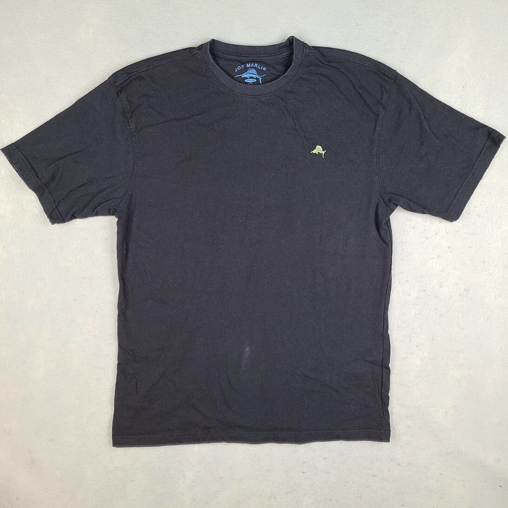 Joe Marlin‎ T-Shirt Men's Large Black Unwind Relax Embroidered